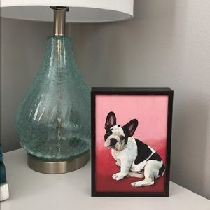 Frenchie artwork on canvas pink
